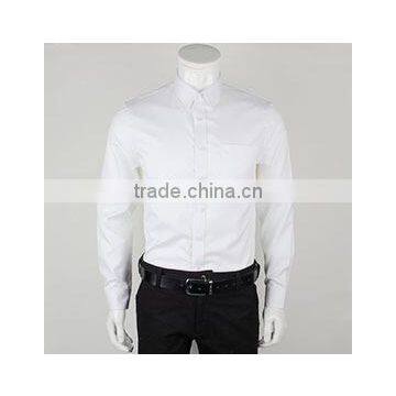 High quality wrinkle free mens white dress shirts with Rhombic