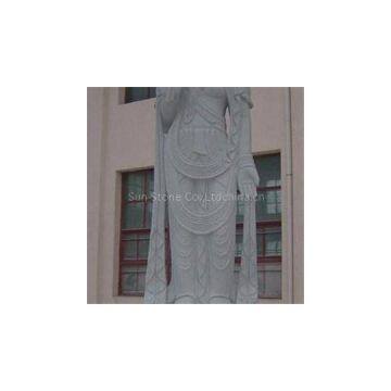 Chinese Grey Granite Human Carving Stone Sculpture
