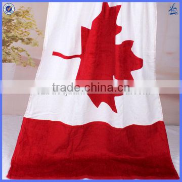 100% cotton canadian flag beach towel