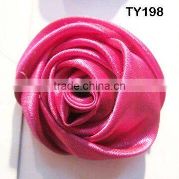 Glossy silk fabric rose hair ornament