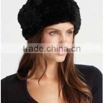 YR698 Women Winter Warm Real Fur Knitted Cap Rabbit Fur Hat