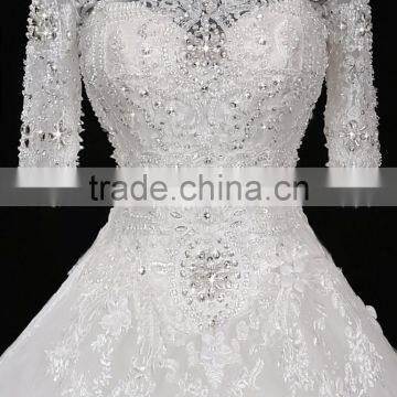 Wholesale Sweetheart Short Sleeve Lace Wedding Dresses Beaded Sweetheart Nackline Mermaid Lace Wedding Dress 2017 F12601 photo-5