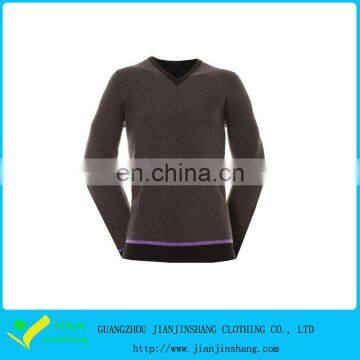 Fashion Khaki V Collar Slim Fitted Lady Knitwear For Playing Golf Sports