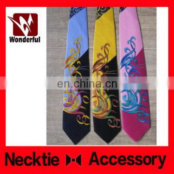 Cheap new coming woven yellow print necktie