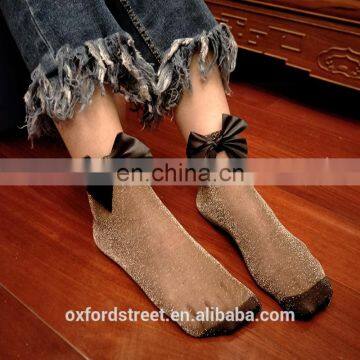 Summer Women Short Breathable Bow Sock Yiwu Factory
