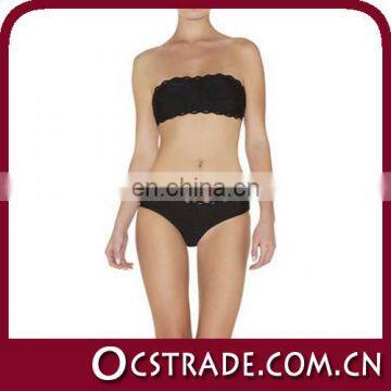 2014 black sexy new design bandeau bikini wholesale