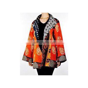 Cotton quilted jacket vintage kantha boho jacket women winter jacket