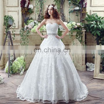 Wholesale Glamorous Sweetheart Sleeveless Lace Up Wedding Dress Lace Wedding Dresses SQS047