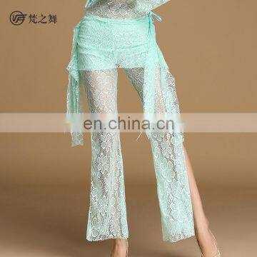 K-4050 Sexy beautiful lace belly dance pant trousers with hip scarf