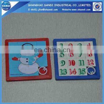 Custom logo printed promotional plastic sliding puzzle