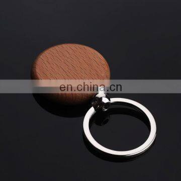 Wholesale Round Blank Wooden Key Chain/Keychain Promotion Carving Circle Key ID Engrave Gift