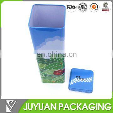 custom metal rectangle tea tin cans tinplate tea canister factory