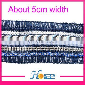 Wholesale Braided Webbing Trim for Shoe Beaded Lace Trim for Garment photo-4