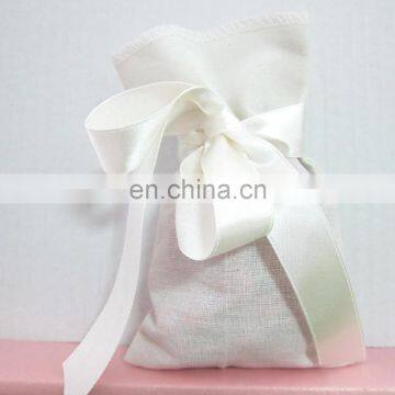 Recyclable cream muslin cheesecloth candy gift pouch bag for kids