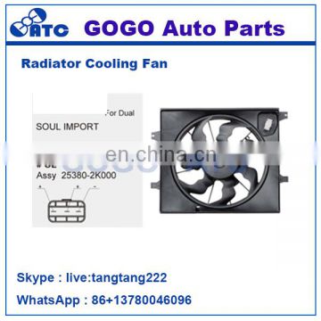 12v DC CAR Radiator A/C Cooling Fan Motor for SOUL IMPORT OEM 25380-2K000