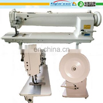 Long arm heavy duty flat bed double needle walking foot industrial sewing machine