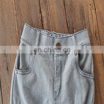 Girl Summer 2PCS Outfit Kids off Shoulder Flower Print Tops & Broken-hole Jeans Set photo-5