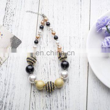Girl Bees Necklace Bracelet 2pcs Set Children Yellow Black Chunky Bubble Beads Jewelry Gift photo-3