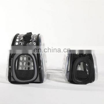 Amazon Hot Sell Transparent PVC Pet Bag Carrier Folding Small Dog Cat Outside Travel Cage