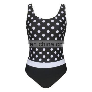 2020 custom design and logo Women's dot patch work One-Piece Swimsuit