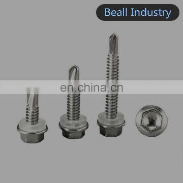 stainless steel hex head with flange self-drilling screw