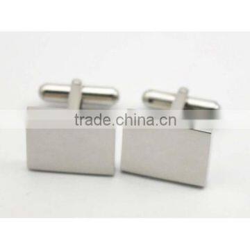 Mans Jewelry Stainless Steel Plain Rectangular Shiny Blank Cufflink High Quality photo-3