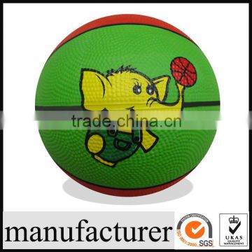 GY-S038 rubber basketball manufacturer, cartoon printed basketball for kids size 3 small basketball