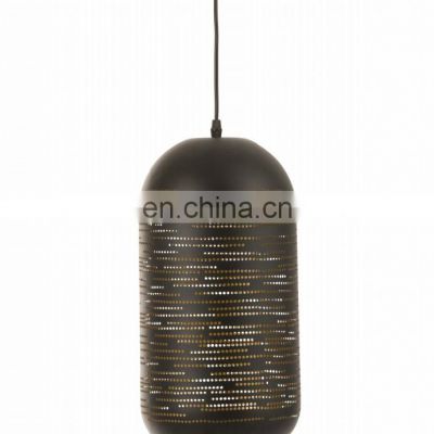 Modern Metal Wire Hanging Decoration Lampara Hollowing Black Industrial Electric Pendant Light