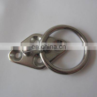 Stainless steel Diamond Pad Eye With Ring for marine, industrial architectural uses, mooring plate or eye plate