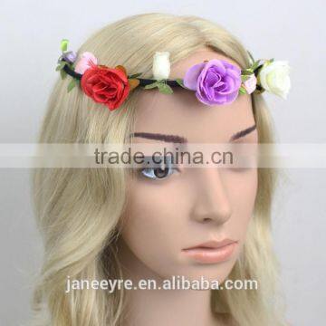 Artificial Flower Rose Wedding Garland Bridal Wreath Hair Accessories