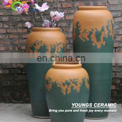 HIGH TEMPERATURE FINISHED modern floor vases, reactive glazed flower vase for hotel