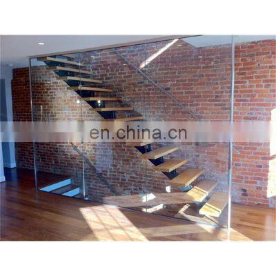 prefabricated modern luxury indoor metal stairs customized mono stringer straight staircase design