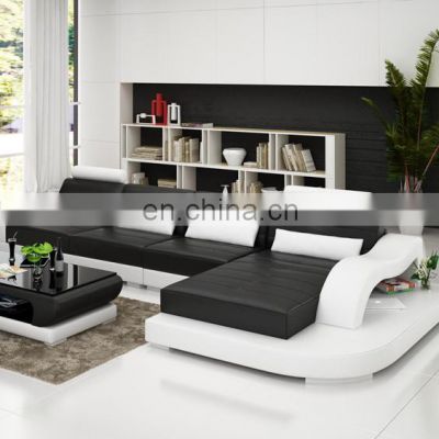 Modern Style Chaise Lounge Italian Genuine Leather Sofas Corner Sofas