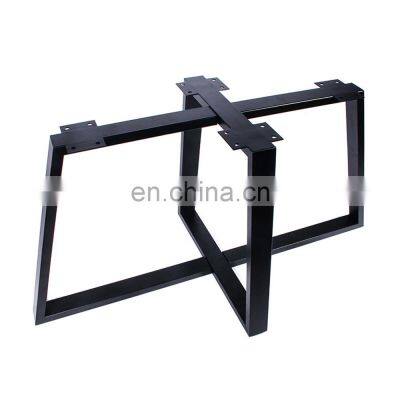 Modern Style Wrought Iron Table Legs Rustic Heavy Duty  Industrial Frames X Shape Custom Meeting Metal Table Base