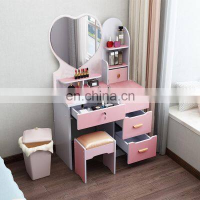 Bedroom Vanity Dresser Light Wood Dressing Table With Lighted Mirror