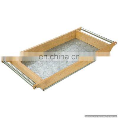 Fancy Wooden Tray With Leather Handles photo-2