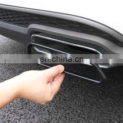 Car Exhaust Tail Pipes Decoration Frame Stainless Steel Tail Throat Pipe Modified Trim For Audi A6L 2016-2018