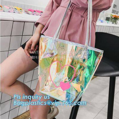 Promo PVC Plastic Shopping Handle Bag, Handling Clear Pvc Blanket Bags, Handle Reusable Clear Vinyl Pvc Cosmetic Bags photo-5
