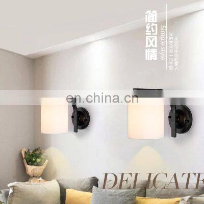 American Living Room Simple Fabric Bedroom Bedside Lamp Creative Wall Lamp Wrought Iron Single Head Wall Lamps photo-5
