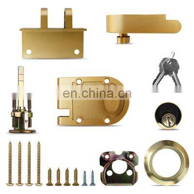 Бронзовая защелка Jimmy Proof Style с антиугонным ночным защелкивающим стержнем, накладной замок с цилиндром из цинка, традиционный антикварный золотой бронзовый замок-штырь photo-5