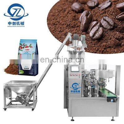 Chocolate Doy Pack Packaging Turkey Tail Mushroom Coffee Powder Ziplock Stand Up Pouch Rotary Doypack Filling Packing Machine