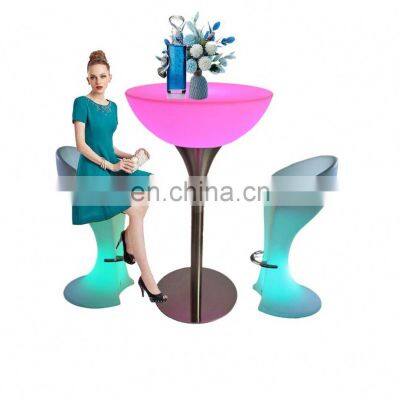 Remote Control Lighting LED Bar Furniture Plastic Round Bar Table