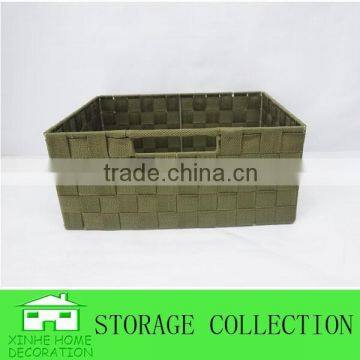 rectangular woven nylon basket for storage