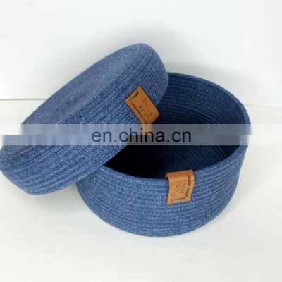 Home Decor Cotton rope Storage basket with lid in colors. Storage and organization Many Sizes Vietnam Supplier