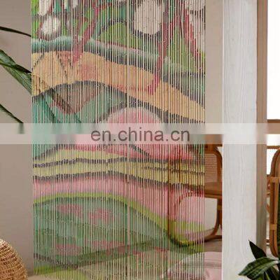 Handmade Organic Bamboo Beaded Door Curtain New Style Beaded Painted Door Curtain Wholesale photo-3