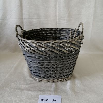 Grey Garden Basket Wicker Basket Flower Basket New Design