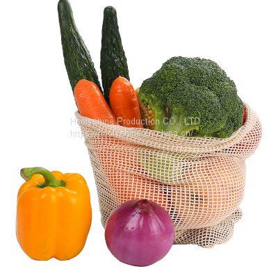 Pure Cotton Mesh Bag Vegetable Bag Fruit Bag Storage Bag Reusable Drawstring Bag
