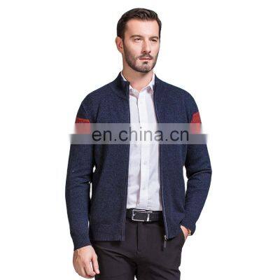 Men's Winter Wool Zipper Knit Cardigan Wholesale Crew Neck Jacket Sweater