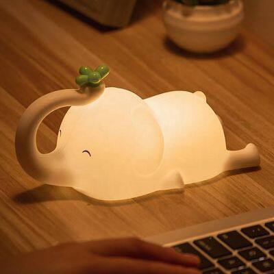 Wholesale cheap Flying Elephant Silicone Lamp Baby Bedhead Small Decoration Charging Breastfeeding Night Light