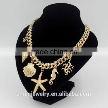 2016 Modern Latest Design Gold Starfish Necklace Handmade Chunky Necklace photo-2